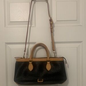 Elegant Dooney and Bourke Black and Tan Handbag